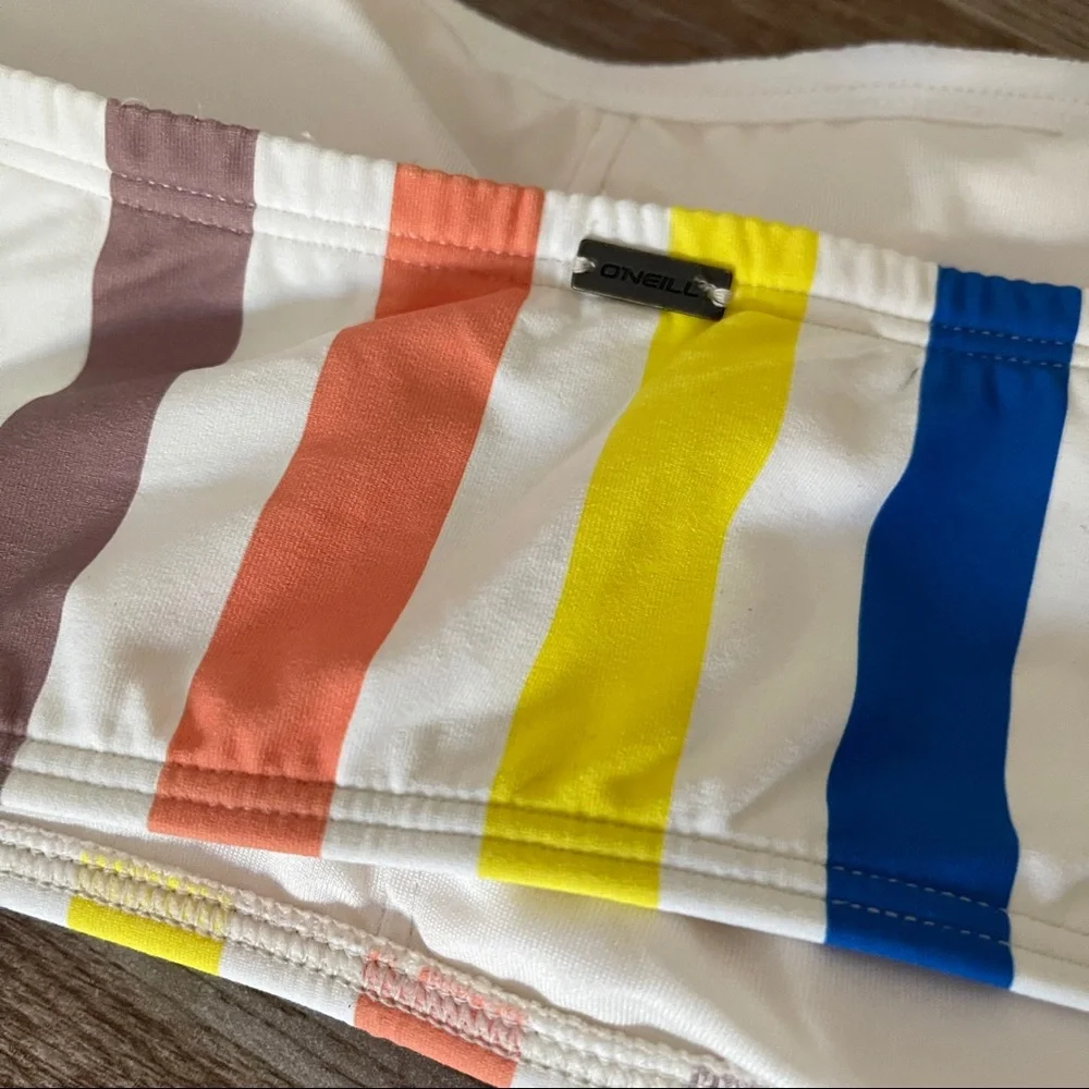 O’Neill Cascada Stripe Bandeau Swim Top
